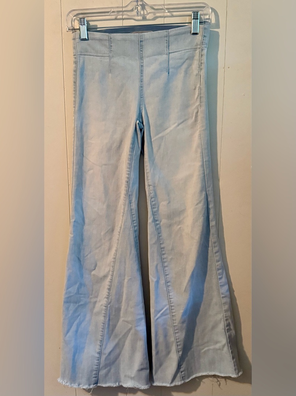 Free People We The Free Women's Blue Penny Flare Stretch Wide Leg Jeans Size 24